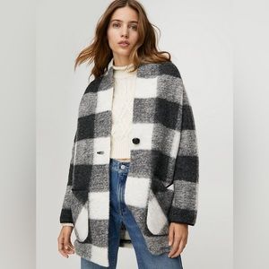 Wilfred Free Off-Duty jacket/cocoon coat in grey and black
